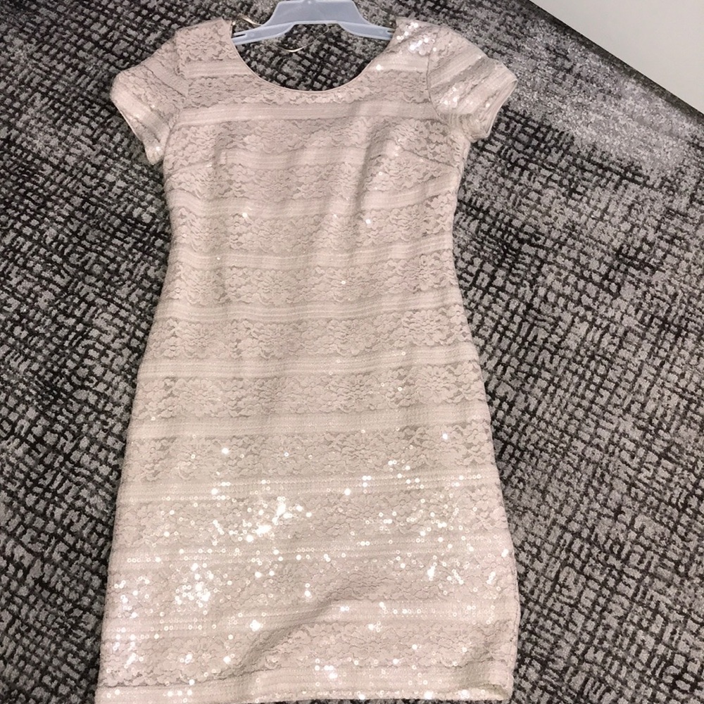 Beige sequence dress
